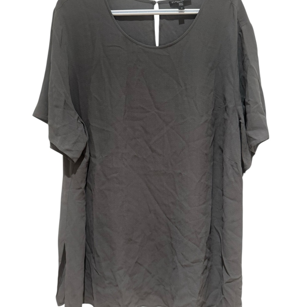 Eileen Fisher Charcoal Short Sleeve Top